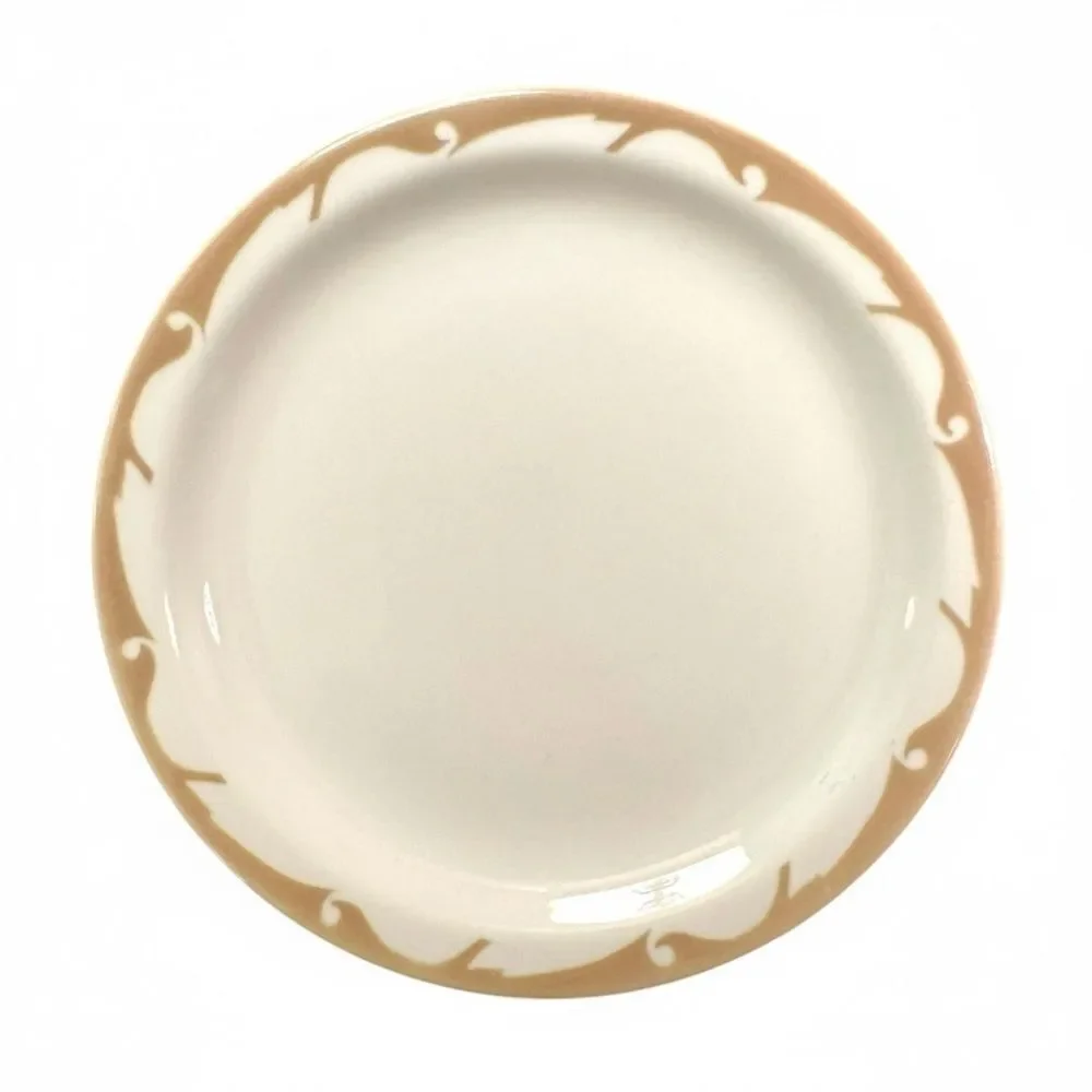 Vintage Jackson Nutmeg Brown Clifton Wave Airbrush Restaurantware Bread Plate